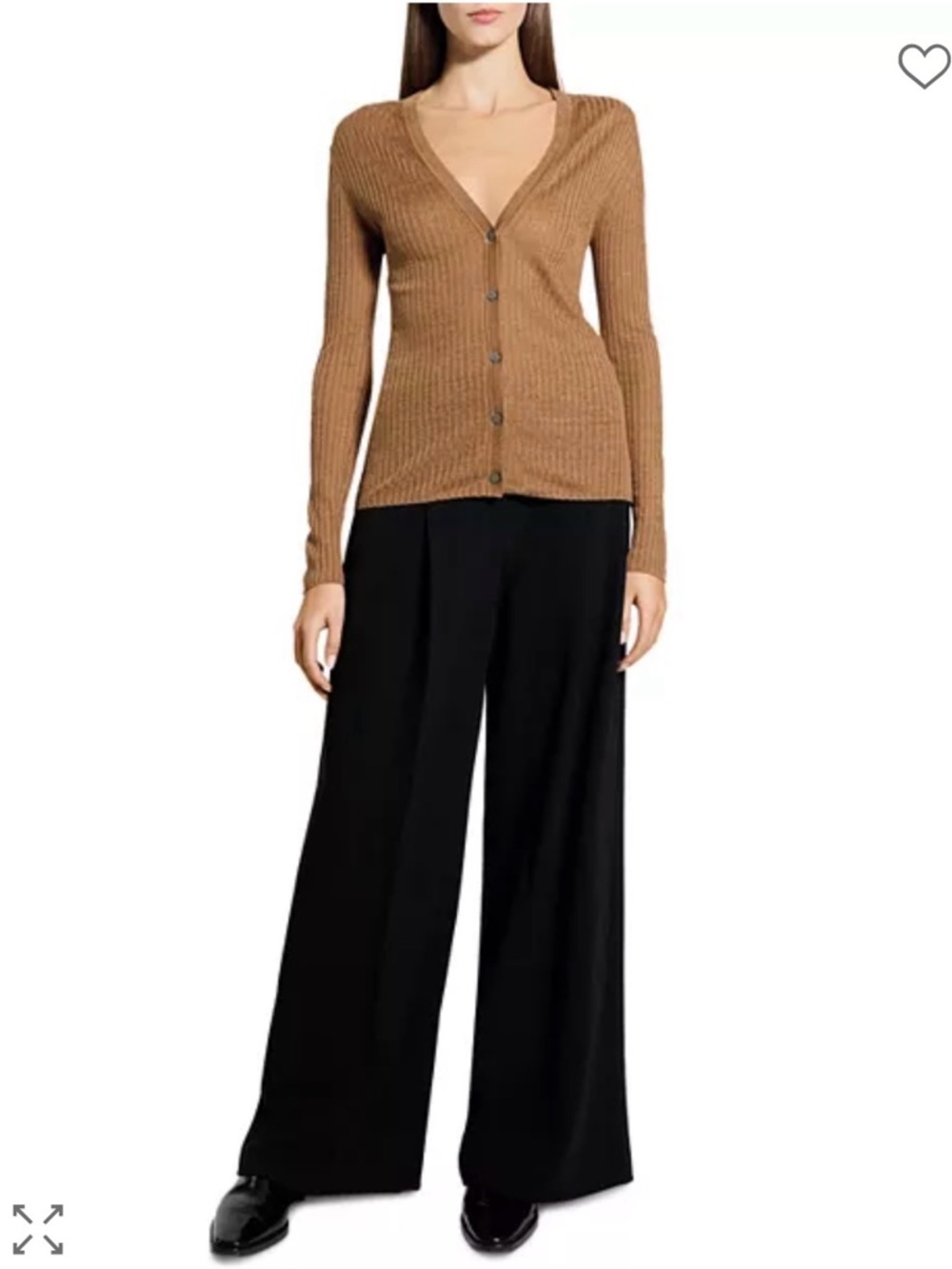 Linen Blend Ribbed Cardigan - Picture 2 of 11